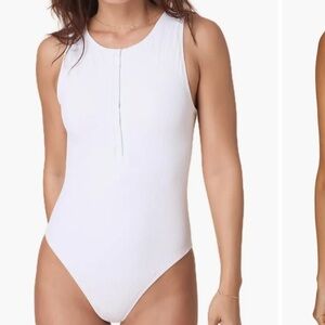 Andie Malibu One-Piece Swimsuit in white eco rib